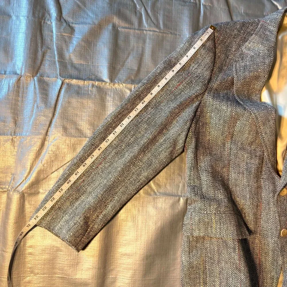 Vintage Chaps Ralph Lauren Tweed Blazer Mens 42 British Wool Herringbone USA